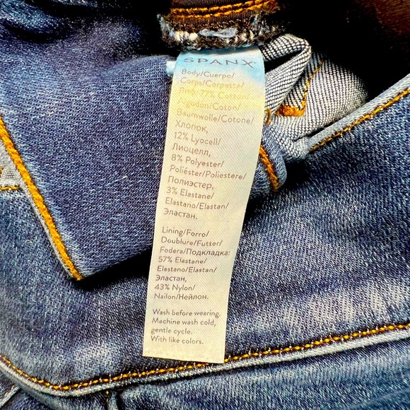 Spanx Distressed Skinny Jeans Raw Hem 28 W 27”Inseam - Picture 7 of 7